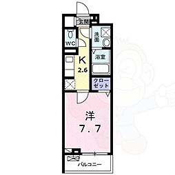 京阪本線 樟葉駅 徒歩19分の賃貸アパート 2階1Kの間取り