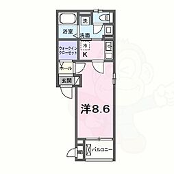 プログレNΩ 2階1Kの間取り