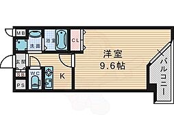 JR片町線(学研都市線) 津田駅 徒歩5分の賃貸マンション 2階1Kの間取り