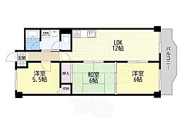 コーポ春日丘 3LDKの間取図画像