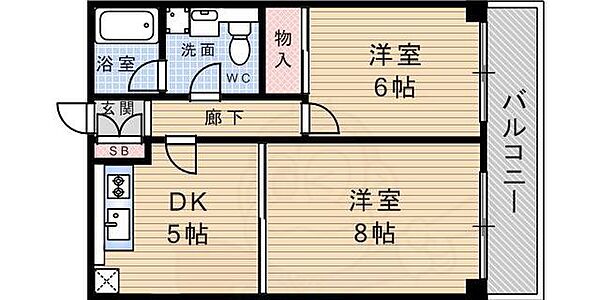 コータース武庫之荘 305｜兵庫県尼崎市武庫町２丁目(賃貸マンション2DK・3階・52.62㎡)の写真 その2