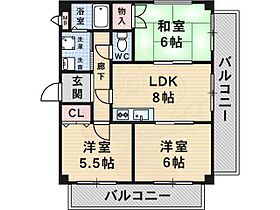 PlanDole YUNE  ｜ 兵庫県尼崎市武庫之荘７丁目（賃貸マンション3LDK・2階・56.95㎡） その2