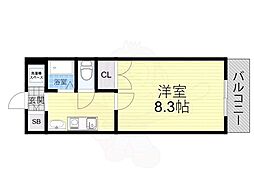 アッサローム尼崎 1階1Kの間取り