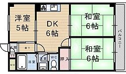 シャルマンフジ武庫之荘壱番館 3DKの間取図画像