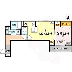 Meteor Grand 3階1LDKの間取り