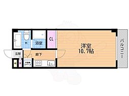 コータース武庫之荘 1Kの間取図画像