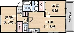 ラピュタ武庫之荘 2LDKの間取図画像