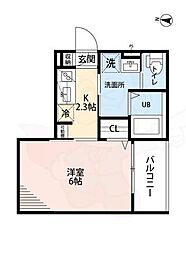 尼崎市西立花町3丁目アパート 1Kの間取図画像