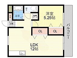 フローラTM 1LDKの間取図画像