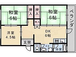 レジデンス武庫之荘 3DKの間取図画像