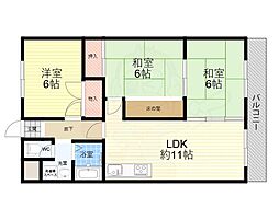 グランドメゾン昆陽 3LDKの間取図画像