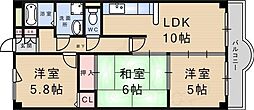 ローズガーデン 3LDKの間取図画像
