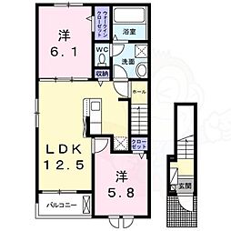 コテポルト 2LDKの間取図画像