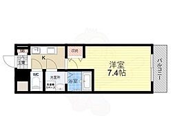 シエテ立花駅前 1Kの間取図画像