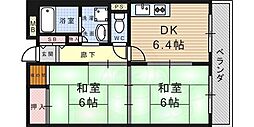 フェリス武庫之荘 2DKの間取図画像