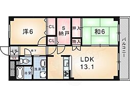 ブランナール元町 2LDKの間取図画像