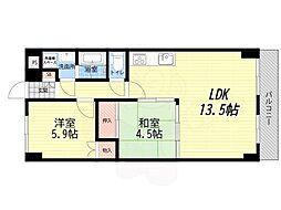 コスモライフ武庫 2LDKの間取図画像