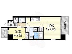 スプランディッド8 4階1LDKの間取り
