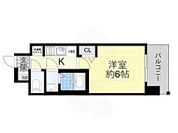 アドバンス大阪ビヤン 9階1Kの間取り