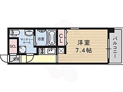 JR東海道・山陽本線 塚本駅 徒歩2分の賃貸マンション 5階1Kの間取り