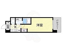 スプランディッド1 9階1Kの間取り