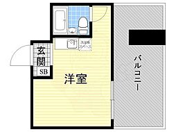 リーガル塚本3 ワンルームの間取図画像