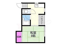 ハイツ昌和 1DKの間取図画像