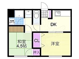 塚本ビル 2Kの間取図画像