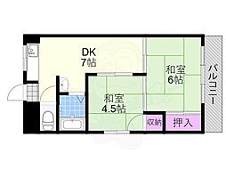オリンピヤコープ 2DKの間取図画像
