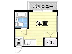 プレアール佃 ワンルームの間取図画像