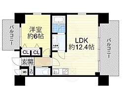 プレジオ御幣島 1LDKの間取図画像
