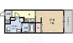CASSIA塚本 1Kの間取図画像