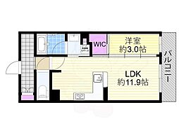 ブランニード塚本駅前 1LDKの間取図画像