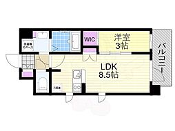 アーバンパーク御幣島 1LDKの間取図画像