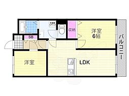 浅井マンション 2LDKの間取図画像