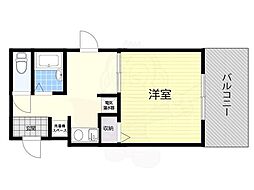 東瀬第2ビル 1Kの間取図画像