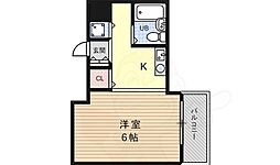 ロイヤル姫島 1Kの間取図画像