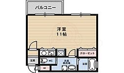 スクエアコートG ワンルームの間取図画像