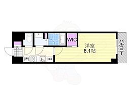 ザ・パークハビオ塚本 1Kの間取図画像