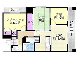 グローバル御幣島駅前 3LDKの間取図画像