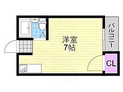 ハイムクロード2 ワンルームの間取図画像