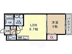 セレニティ田川北A棟 1LDKの間取図画像