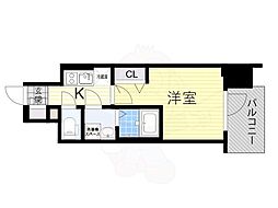 レジュールアッシュOSAKAGATEWAY 1Kの間取図画像