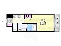 ララプレイス大阪ウエストゲート 1Kの間取図画像