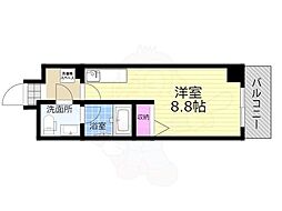 ヴァンスタージュ姫里 1Kの間取図画像