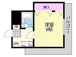 エスリード塚本 1Kの間取図画像