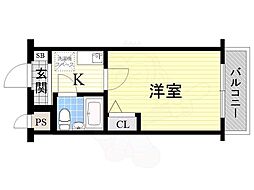 リーガル塚本 1Kの間取図画像