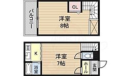 エクラ東住吉2 5階2Kの間取り
