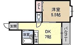 イマ・フルネス 1DKの間取図画像