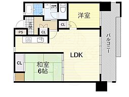 清川六番館 2LDKの間取図画像